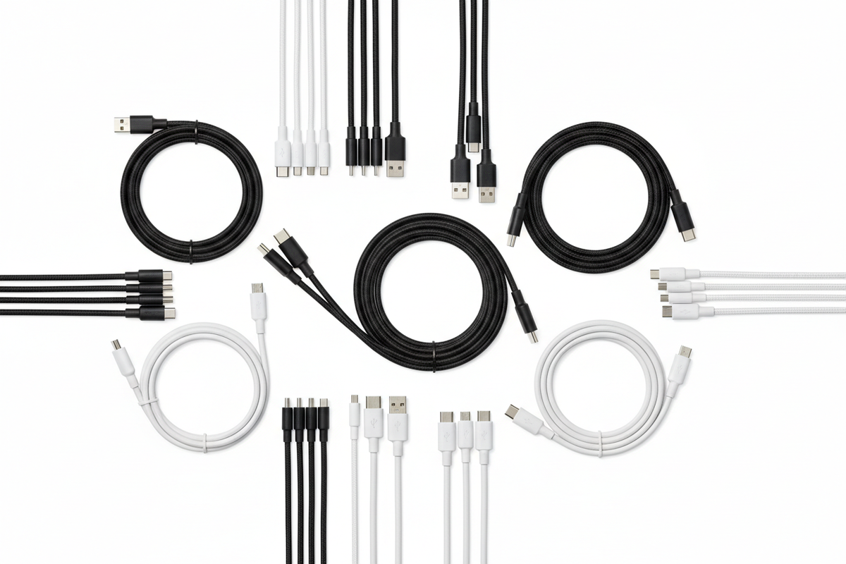 USB cables white background